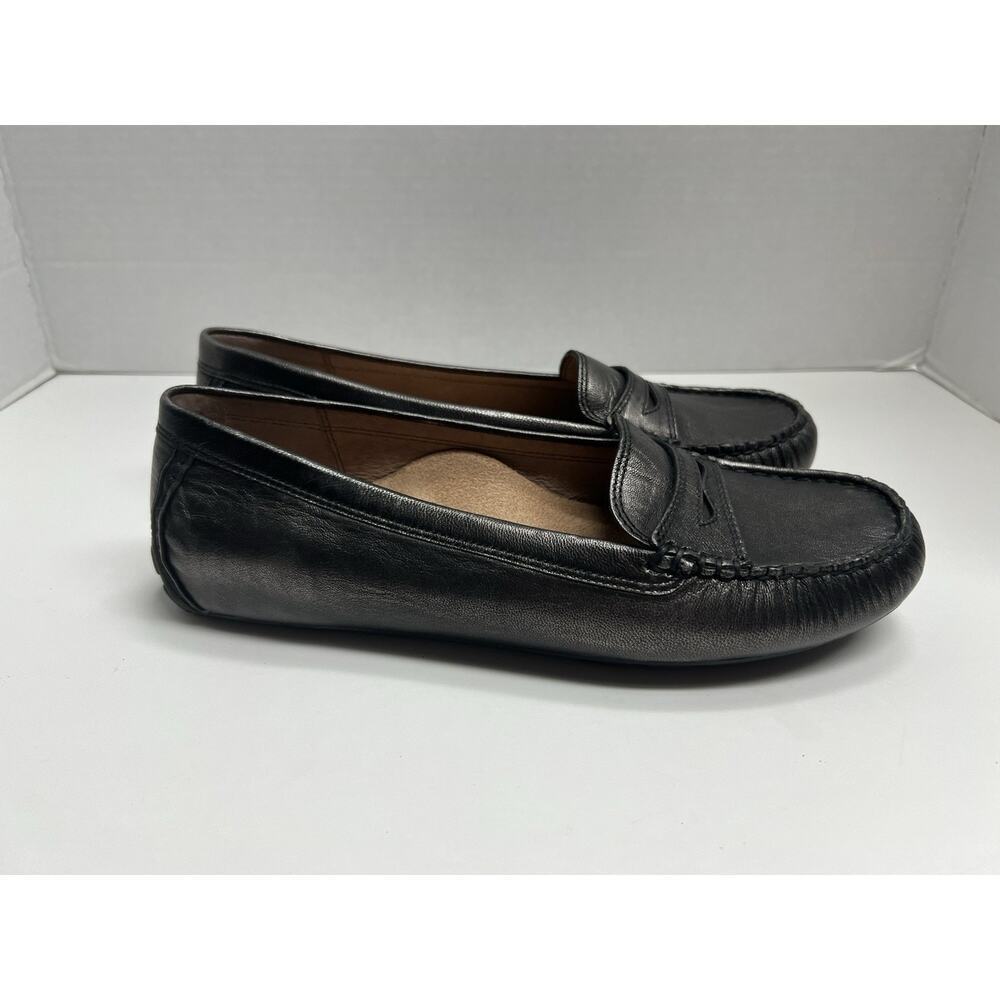 Abeo Bio System Women’s Metallic Gray Slip On Leather Loafers Size 8.5 N New